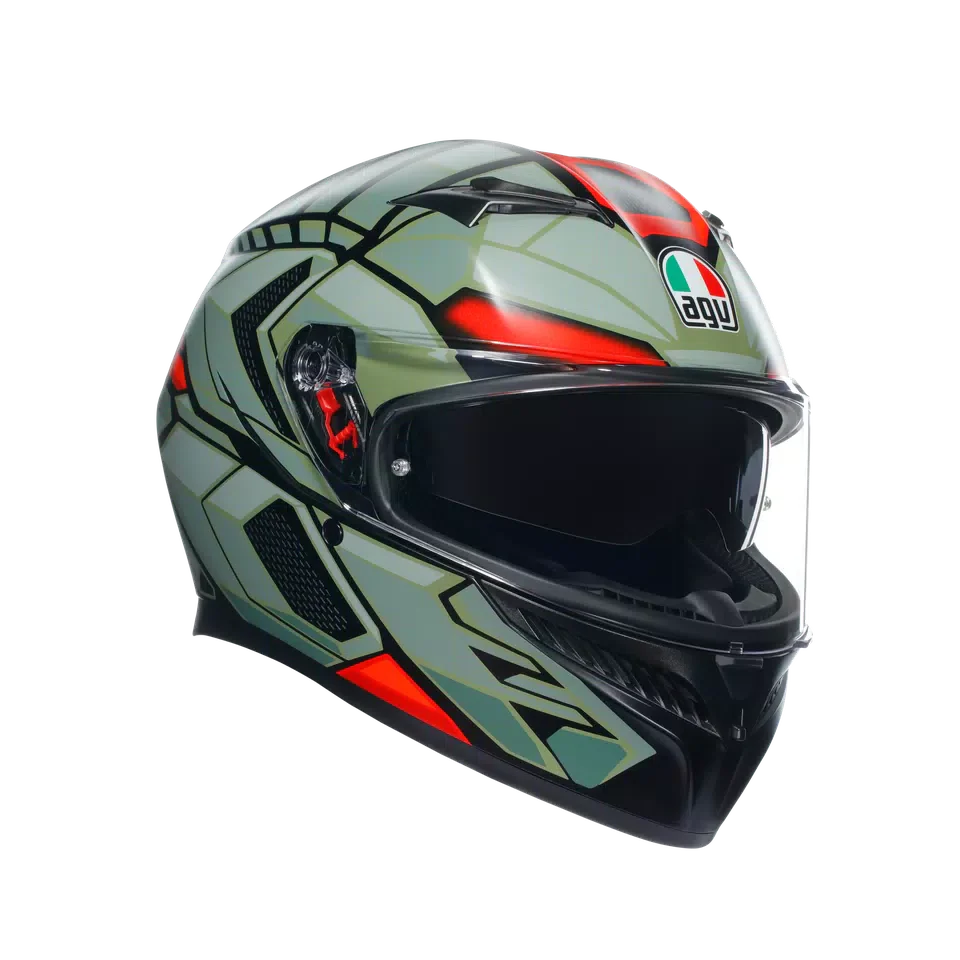 AGV K3 Decept Matt Black/Green/Red Helmet - AGV | SuperBike Store India