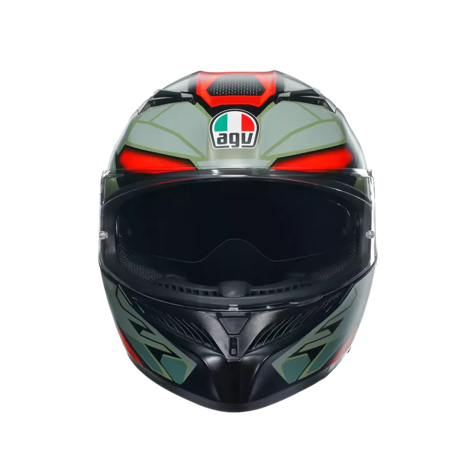 AGV K3 Decept Matt Black/Green/Red Helmet - AGV | SuperBike Store India