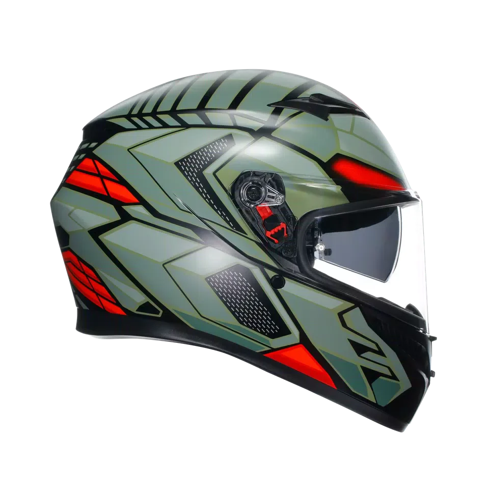 AGV K3 Decept Matt Black/Green/Red Helmet - AGV | SuperBike Store India