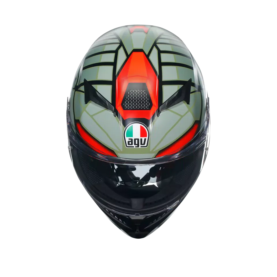 AGV K3 Decept Matt Black/Green/Red Helmet - AGV | SuperBike Store India