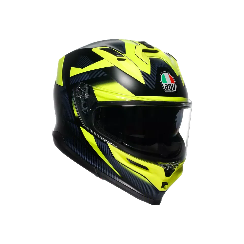 AGV K7 MPLK Glimpse Matt Black/Yellow Fluo Helmet - AGV | SuperBike Store India