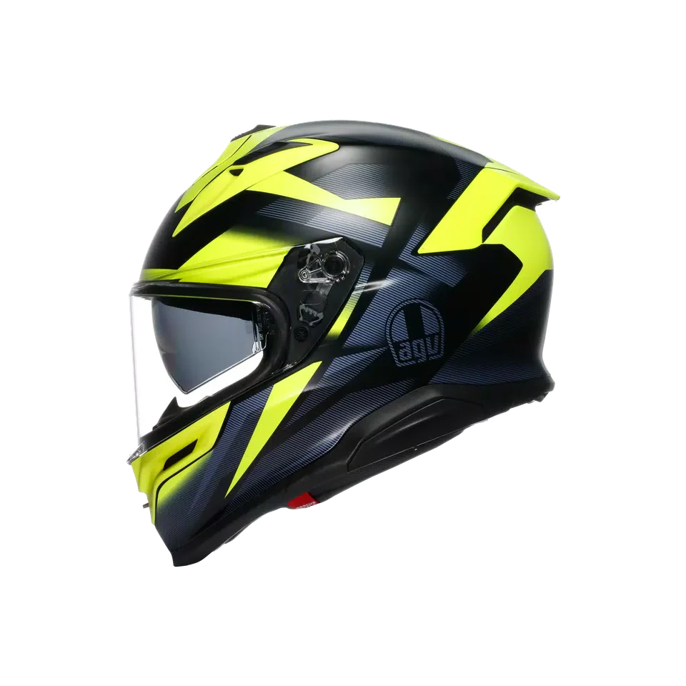 AGV K7 MPLK Glimpse Matt Black/Yellow Fluo Helmet - AGV | SuperBike Store India